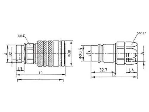 Kugelnippel DN13, verlängertes Außengewinde M16x1,5, leichte Serie, konischdichtend, 250bar, Stahl, 